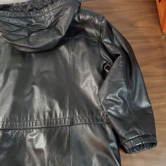 WILSON’S LEATHER Buttery Soft Leather Thinsulate Car‎ Coat Jacket Black Medium - Picture 9 of 15